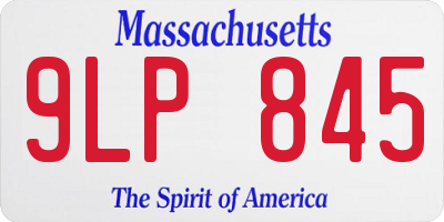 MA license plate 9LP845