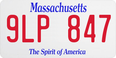 MA license plate 9LP847