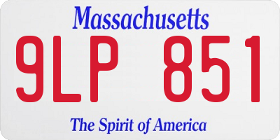 MA license plate 9LP851