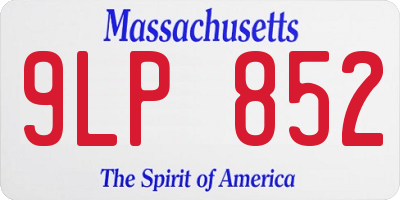 MA license plate 9LP852