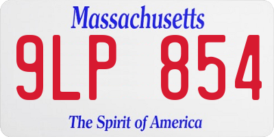 MA license plate 9LP854