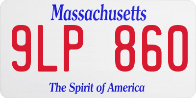 MA license plate 9LP860