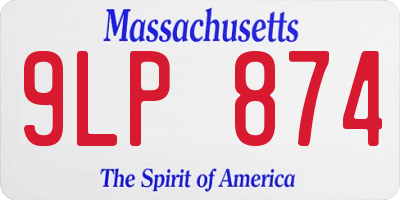 MA license plate 9LP874