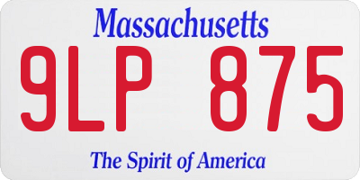 MA license plate 9LP875