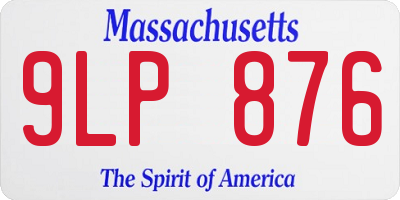 MA license plate 9LP876