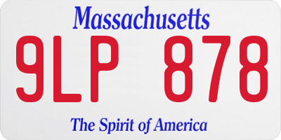 MA license plate 9LP878