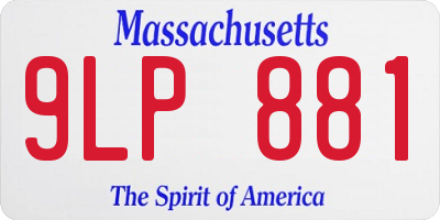 MA license plate 9LP881