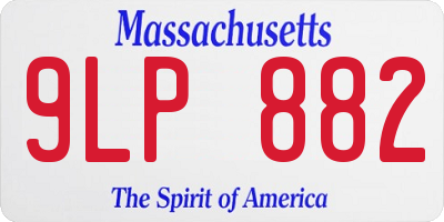 MA license plate 9LP882
