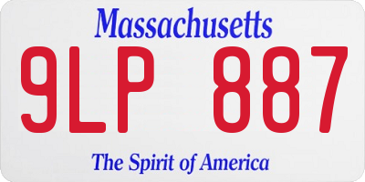 MA license plate 9LP887