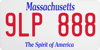 MA license plate 9LP888