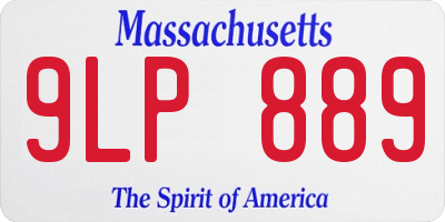 MA license plate 9LP889