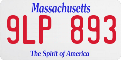 MA license plate 9LP893