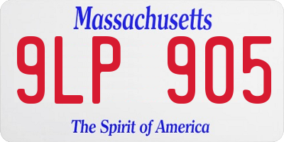 MA license plate 9LP905