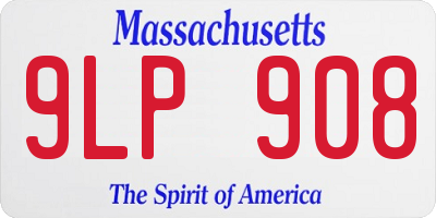 MA license plate 9LP908