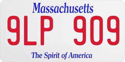 MA license plate 9LP909