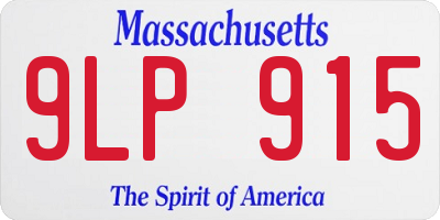 MA license plate 9LP915