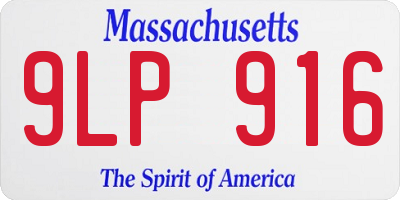 MA license plate 9LP916