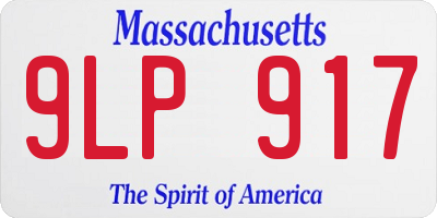 MA license plate 9LP917