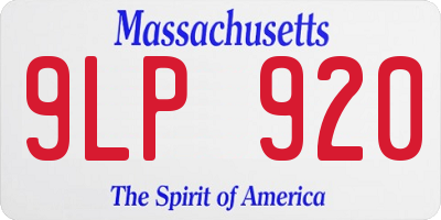 MA license plate 9LP920