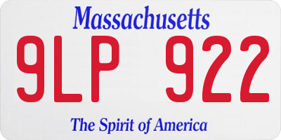 MA license plate 9LP922