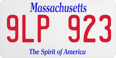 MA license plate 9LP923