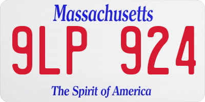 MA license plate 9LP924