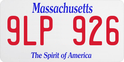 MA license plate 9LP926