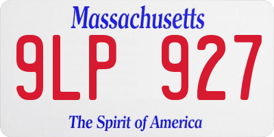 MA license plate 9LP927