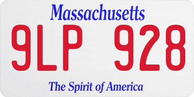 MA license plate 9LP928