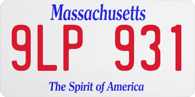 MA license plate 9LP931