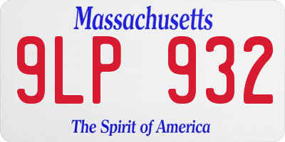 MA license plate 9LP932