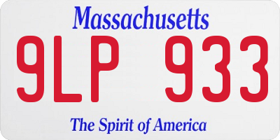 MA license plate 9LP933