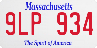 MA license plate 9LP934