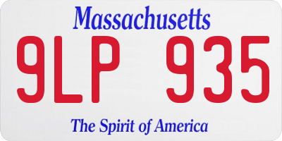 MA license plate 9LP935