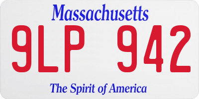 MA license plate 9LP942