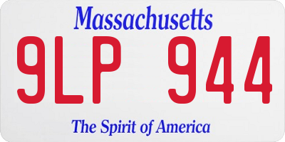 MA license plate 9LP944