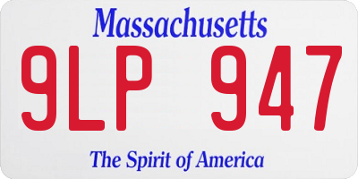 MA license plate 9LP947