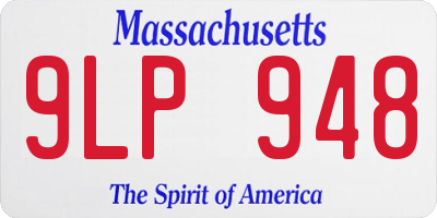 MA license plate 9LP948