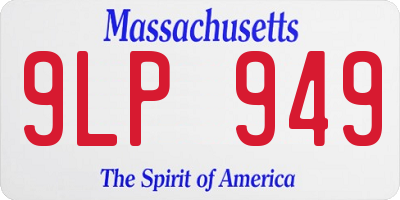 MA license plate 9LP949
