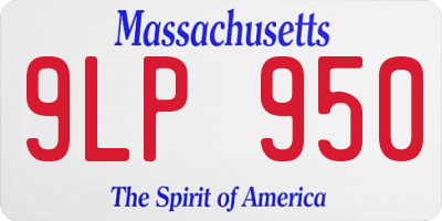 MA license plate 9LP950