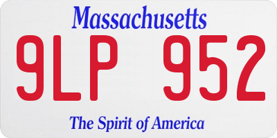 MA license plate 9LP952