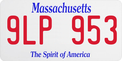 MA license plate 9LP953