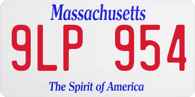 MA license plate 9LP954