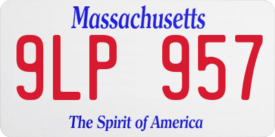 MA license plate 9LP957