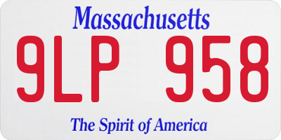 MA license plate 9LP958