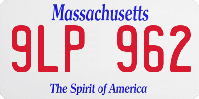 MA license plate 9LP962