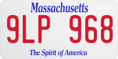 MA license plate 9LP968