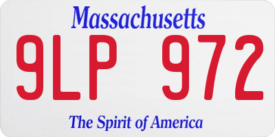 MA license plate 9LP972