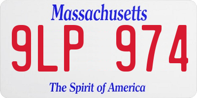 MA license plate 9LP974