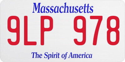 MA license plate 9LP978